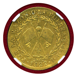 【SOLD】チリ 1822SO FI 8エスクード 金貨 NGC XF DETAILS