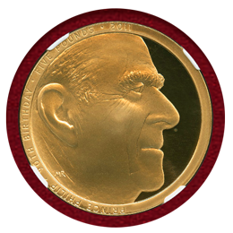 イギリス 2011年 5ポンド 金貨 フィリップ王子生誕90年記念 NGC PF70UC