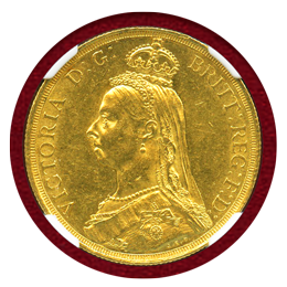【SOLD】イギリス 1887年 2ポンド 金貨 ヴィクトリア ジュビリーヘッド NGC MS62