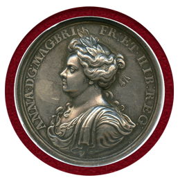 イギリス 1704年 銀メダル アン女王 報奨金基金設立記念 NGC MS61