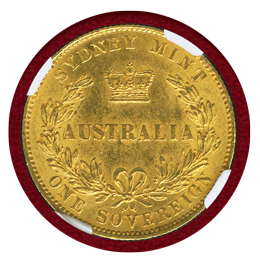 オーストラリア シドニー 1868年 ソブリン 金貨 ヴィクトリア バンクシア NGC MS60