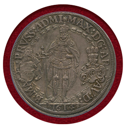 ドイツ ドイツ騎士団 1614年 2ターラー 銀貨 マクシミリアン3世 NGC AU58