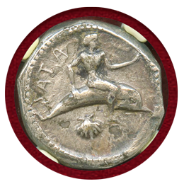 カラブリア タラス 480-450BC ディドラクマ銀貨 タラス NGC XF