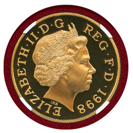 イギリス 1998年 5ポンド 金貨 チャールズ皇太子生誕50周年記念 NGC PF70UC