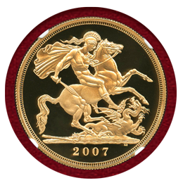 イギリス 2007年 5ポンド 金貨 エリザベス2世 NGC PF70UC