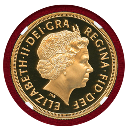 イギリス 2007年 5ポンド 金貨 エリザベス2世 NGC PF70UC