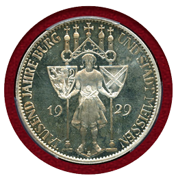 ドイツ 1929年E ワイマール共和国 マイセン 5マルク 銀貨 PCGS PR66CAM