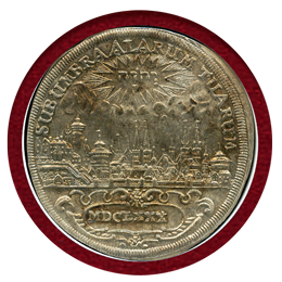ドイツ ニュルンベルク 1680年 ターラー 銀貨 都市景観 NGC AU58