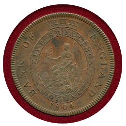 【SOLD】イギリス 1804年 バンク オブ イングランド パターン銅貨 ジョージ3世 PF61
