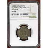 ドイツ ブラウンシュヴァイク・ヴォルフェンビュッテル 1688年 6MG 銀貨 NGC AU53
