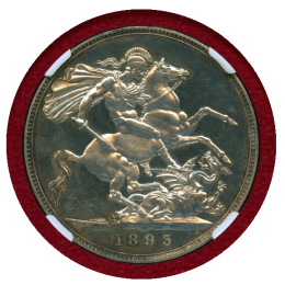 イギリス 1893年 クラウン 銀貨 ヴィクトリア オールドヘッド NGC PF62CAMEO