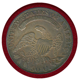 アメリカ 1832年 50C 銀貨 キャップドバスト Small Letters PCGS AU58