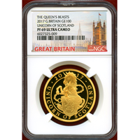 【SOLD】イギリス 2017年 £100 クイーンズビースト ユニコーン NGC PF69UC