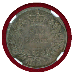 【SOLD】イギリス 1839年 6ペンス 銀貨 ヴィクトリア プレーンエッジ NGC PF64