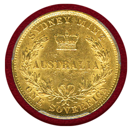 オーストラリア シドニー 1867年 ソブリン 金貨 ヴィクトリア バンクシア PCGS AU58