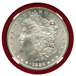 アメリカ 1886年 $1 銀貨 モルガンダラー NGC MS67+