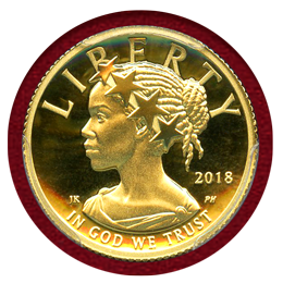 アメリカ 2018W $10 アメリカンリバティ PR70DC Cleveland サイン