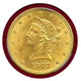 アメリカ 1907年 10ドル金貨 リバティヘッド PCGS MS62
