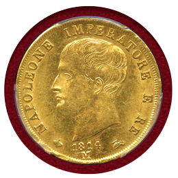 【SOLD】イタリア ナポレオン王国 1814M 40リレ 金貨 ナポレオン PCGS MS61