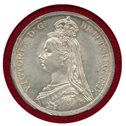 イギリス 1887年 クラウン 銀貨 ヴィクトリア ジュビリーヘッド PCGS MS63