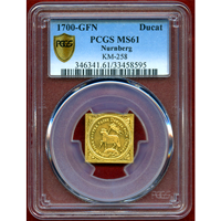 ドイツ ニュルンベルク 1700GFN ラムダカット 金貨 神の子羊 クリッペ PCGS MS61