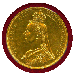 【SOLD】イギリス 1887年 5ポンド 金貨 ヴィクトリア ジュビリーヘッド PCGS MS62