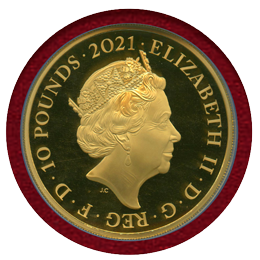 イギリス 2021年 £10(5oz) 金貨 エリザベス2世生誕95周年 NGC PF70UC FR