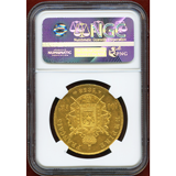 フランス 1858A 100フラン 金貨 ナポレオン3世 無冠 NGC MS63