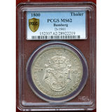 ドイツ バンベルク 1800年 ターラー 銀貨 都市景観 PCGS MS62
