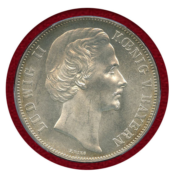 JCC | ジャパンコインキャビネット / 【SOLD】ドイツ バイエルン 1871年 ターラー銀貨 ルートヴィヒ2世 PCGS MS64+