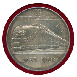 【SOLD】ドイツ ニュルンベルグ 1960年  鉄道125周年記念 銀メダル PCGS MS62