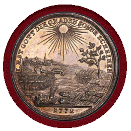ドイツ ニュルンベルク 1772年 銀メダル 洪水と飢饉の終わり PCGS MS63