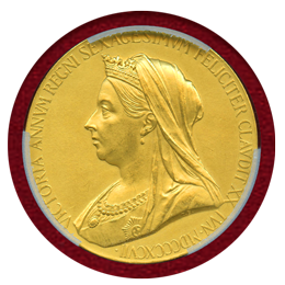 イギリス 1897年 ヴィクトリア女王 ダイアモンドジュビリー金メダル マットプルーフ SP62