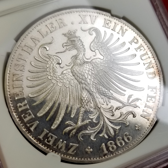 新しい季節 ドイツ 1ターレル銀貨（フランコニア像）1860年 希少 