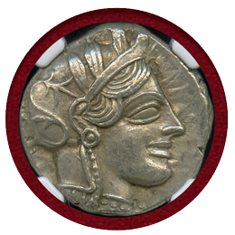 古代ギリシャ アッティカ アテネ 440-404BC 4ドラクマ 銀貨 フクロウ NGC ChAU