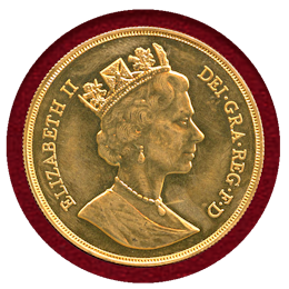 イギリス 1987年 5ポンド 金貨 エリザベス2世