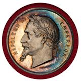 フランス 1867年 ナポレオン3世 パリ万博記念銀メダル PCGS SP63