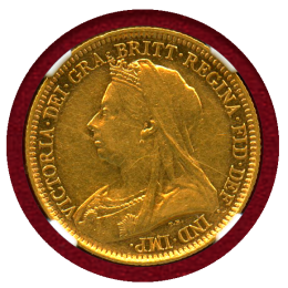オーストラリア 1900S 1/2ソブリン 金貨 ヴィクトリア オールドヘッド XF45