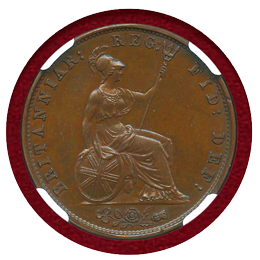 イギリス 1839年 1/2ペニー青銅貨 プルーフ ヴィクトリア NGC PF65BN