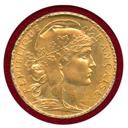 【SOLD】フランス 1911年 20フラン 金貨 マリアンヌ PCGS MS66
