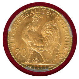 【SOLD】フランス 1911年 20フラン 金貨 マリアンヌ PCGS MS66