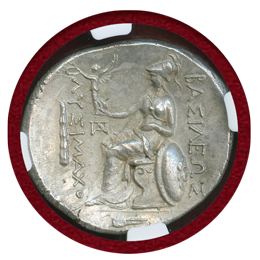 古代ギリシャ ビテュニアキウス リシマコス (280-250BC) 4ドラクマ銀貨 Ch AU