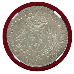 フランス 1732& エキュ 銀貨 ルイ15世 NGC MS62