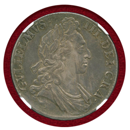 【SOLD】イギリス 1695年 クラウン 銀貨 ウィリアム3世 NGC AU58