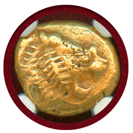 リディア王国 紀元前610-546年 1/3ステーター エレクトラム貨 ライオン NGC AU