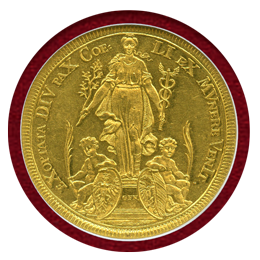 ドイツ ニュルンベルク 1698年 5ダカット 金貨 都市景観 女神立像 NGC MS62