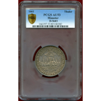 【SOLD】ドイツ ミュンスター 1661年 ターラー 銀貨 都市景観 PCGS AU53