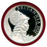 イギリス 2021年 5ポンド(2oz) 銀貨 プレミアムブリタニア PU70UC