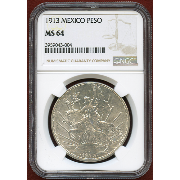 JCC | ジャパンコインキャビネット / メキシコ 1913年 ペソ銀貨 メキシコ独立100周年記念 NGC MS64