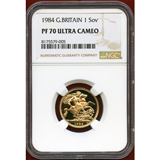 イギリス 1984年 ソブリン 金貨 エリザベス2世 NGC PF70UC